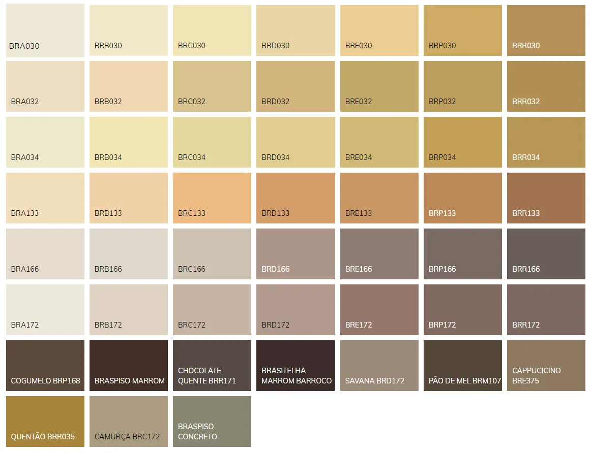 Cartela de cores Marrom