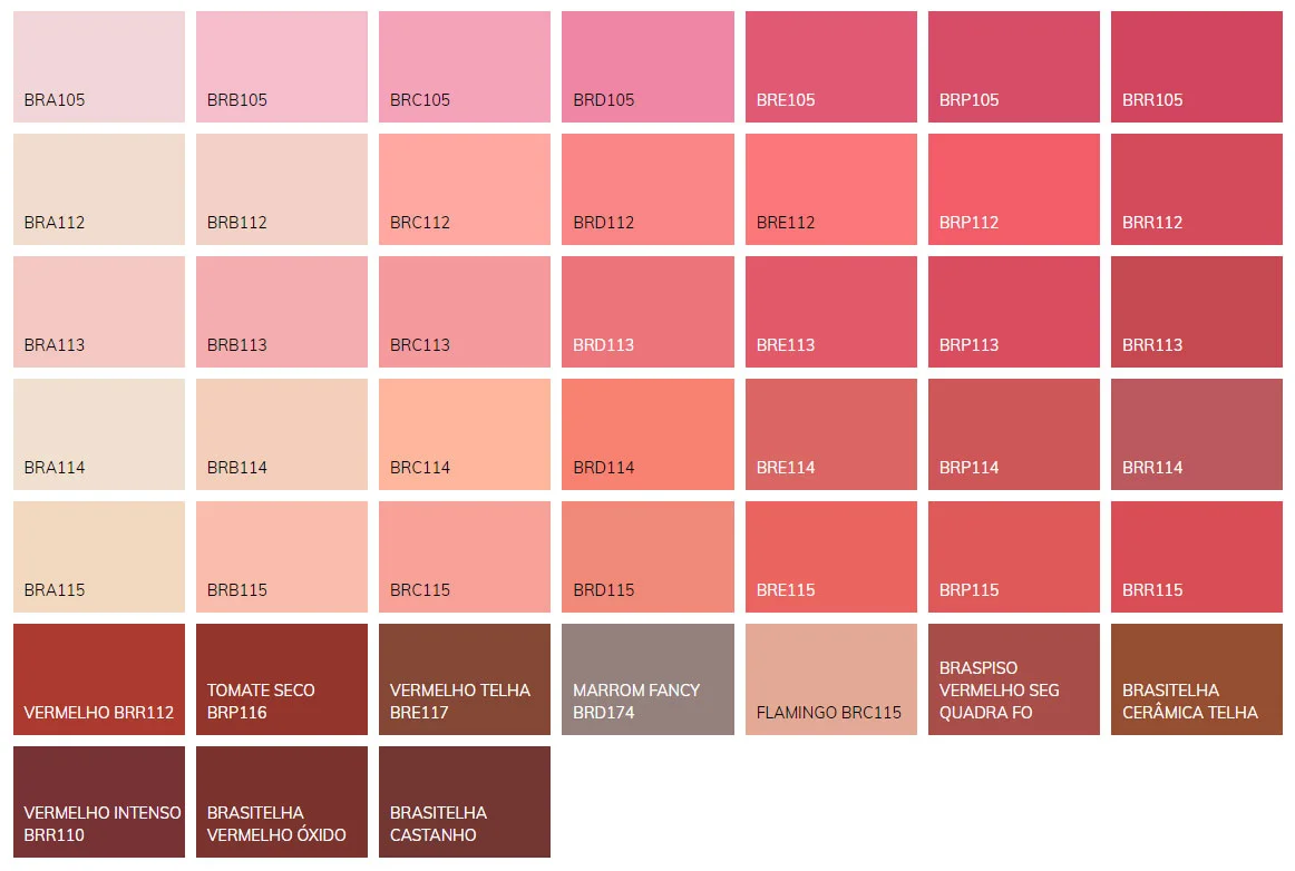 Cartela de cores Vermelha